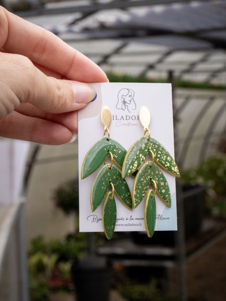 Boucles d'oreilles Plante Jardin d'automne - Miladora Créations