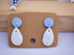Boucles d'oreilles Gouttes - Miladora Créations - Bijoux en argile polymère et acier inoxydable