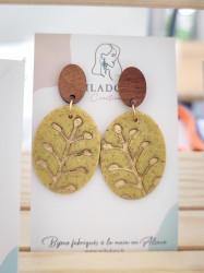 Boucles d'oreilles Granit rondes jaunes - Miladora Créations