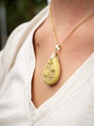 Collier Granit jaune - Miladora Créations