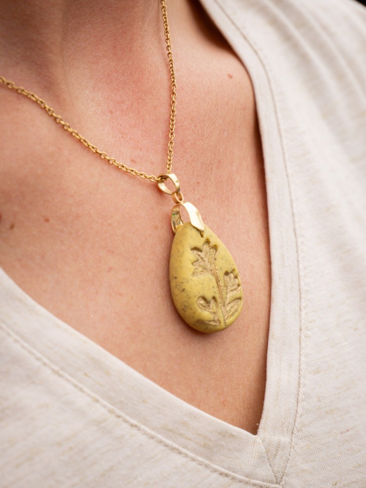 Collier Granit jaune - Miladora Créations