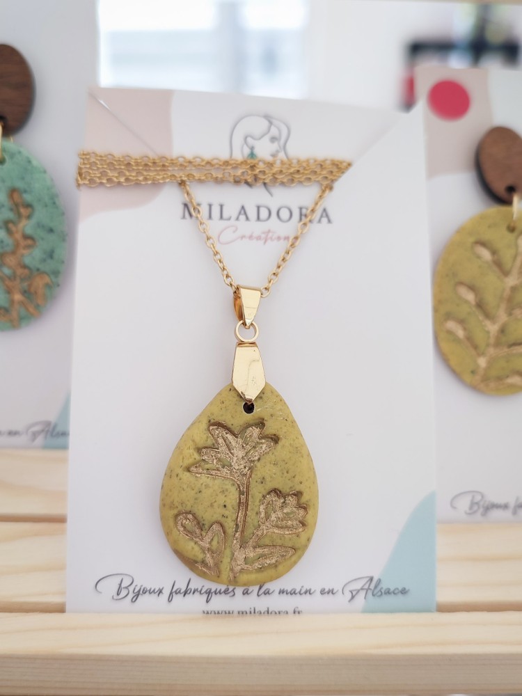 Collier Granit jaune - Miladora Créations