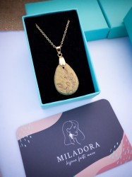 Collier Granit jaune - Miladora Créations