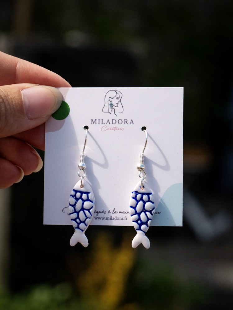 Boucles d'oreilles poissons d'avril - Miladora Créations