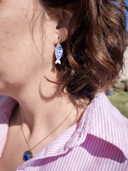 Boucles d'oreilles poissons d'avril - Miladora Créations