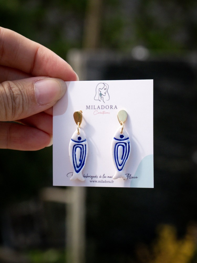 Boucles d'oreilles poissons d'avril - Miladora Créations