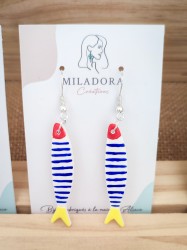 Boucles d'oreilles poissons d'avril - Miladora Créations