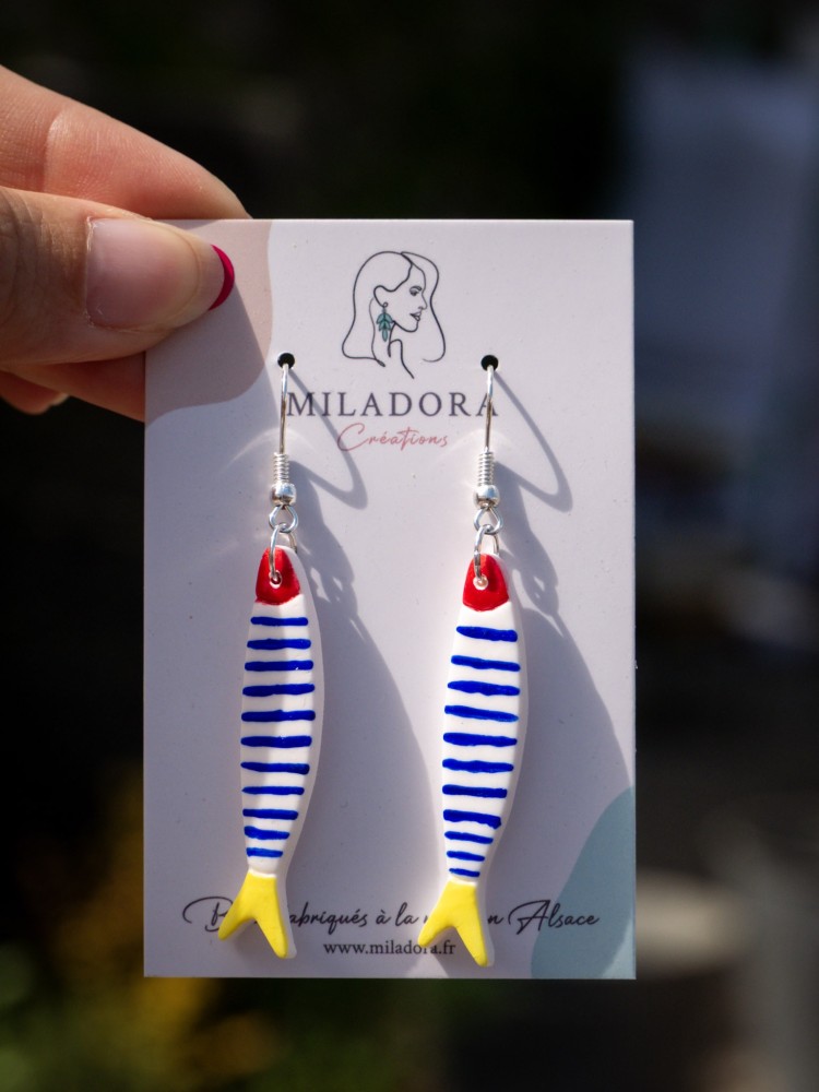 Boucles d'oreilles poissons d'avril - Miladora Créations