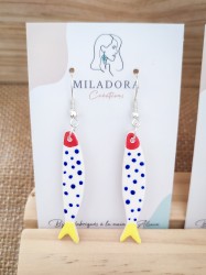 Boucles d'oreilles poissons d'avril - Miladora Créations