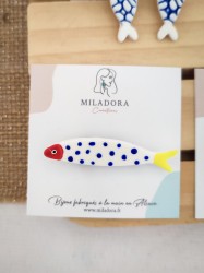 Broche Sardine à pois - Miladora Créations