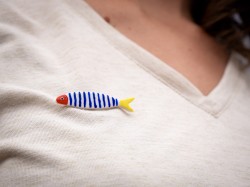 Broche Sardine à rayures - Miladora Créations