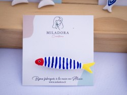 Broche Sardine à rayures - Miladora Créations