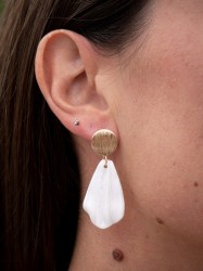 Boucles d'oreilles Pétale blanc - Miladora Créations