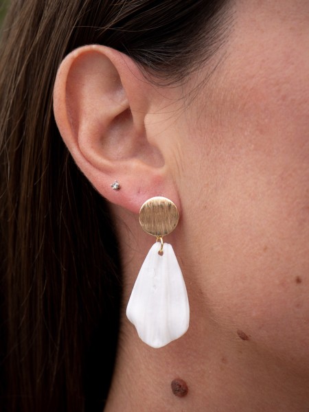 Boucles d'oreilles Pétale blanc - Miladora Créations