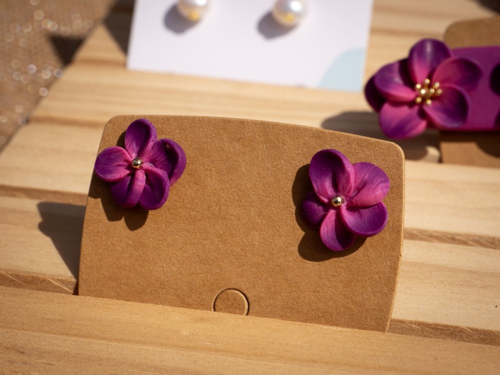 Puce d'oreilles Violette - Miladora Créations