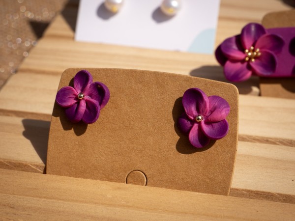 Puce d'oreilles Violette - Miladora Créations