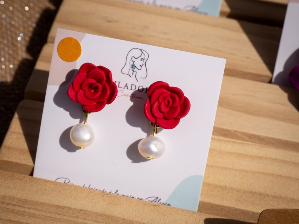 Boucles d'oreilles Carmen Perle - Miladora Créations