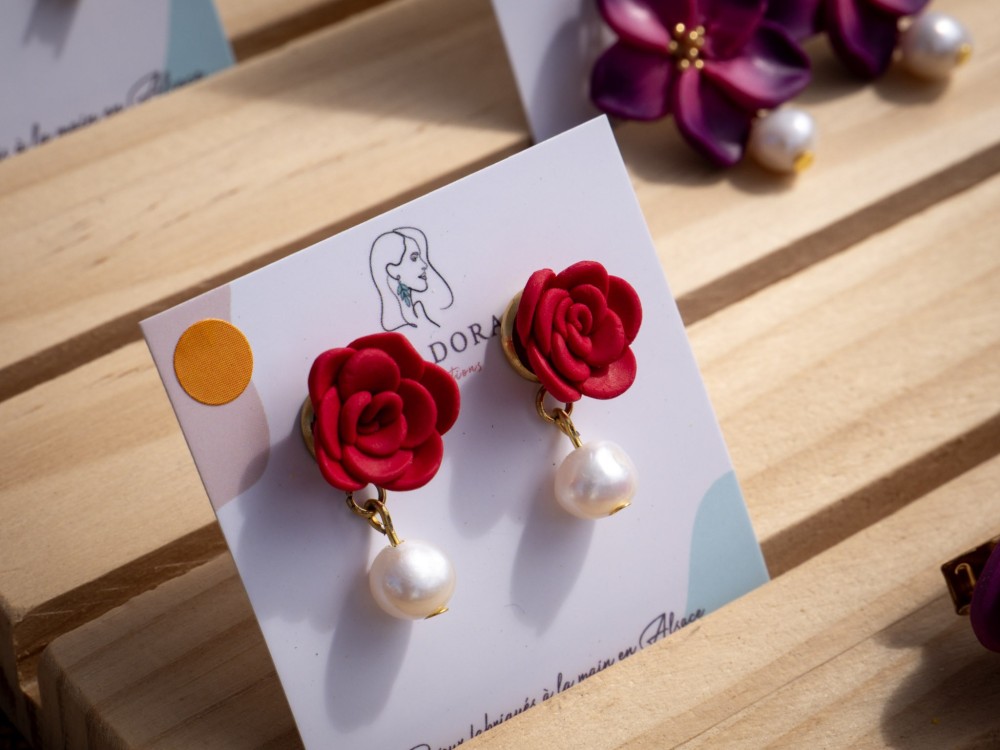 Boucles d'oreilles Carmen Perle - Miladora Créations