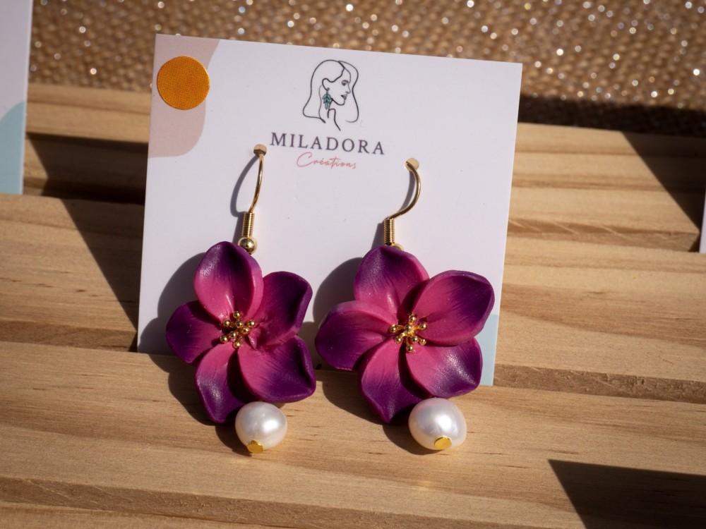 Boucles d'oreilles Maui Perle - Miladora Créations