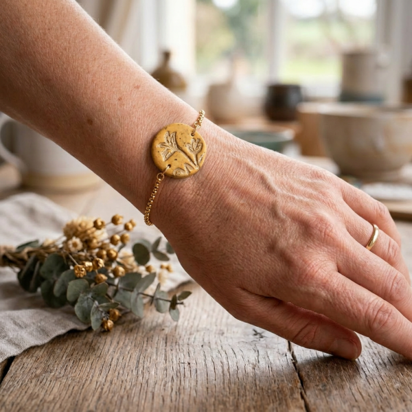 Bracelet Granit jaune - Miladora Créations