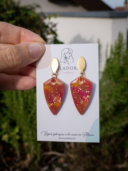 Boucles d'oreilles Padma - Miladora Créations - Bijoux en argile polymère et acier inoxydable