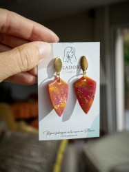 Boucles d'oreilles Padma - Miladora Créations - Bijoux en argile polymère et acier inoxydable