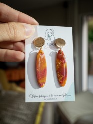 Boucles d'oreilles Sona - Miladora Créations - Bijoux en argile polymère et acier inoxydable