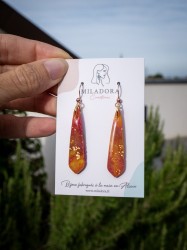 Boucles d'oreilles Aruna - Miladora Créations - Bijoux en argile polymère et acier inoxydable