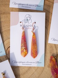 Boucles d'oreilles Aruna - Miladora Créations - Bijoux en argile polymère et acier inoxydable