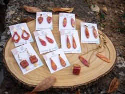 Boucles d'oreilles Indira - Miladora Créations - Bijoux en argile polymère et acier inoxydable