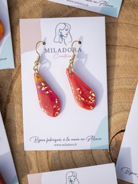 Boucles d'oreilles Mira - Miladora Créations - Bijoux en argile polymère et acier inoxydable