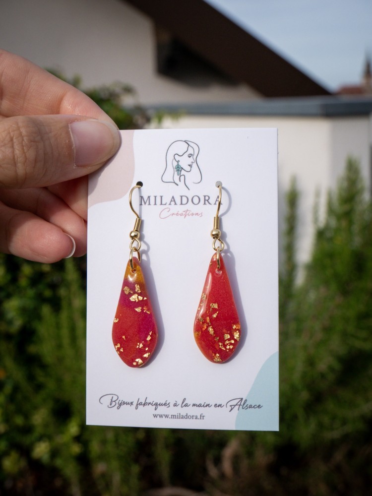 Boucles d'oreilles Mira - Miladora Créations - Bijoux en argile polymère et acier inoxydable