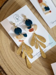Boucles d'oreilles Garance - Miladora Créations - Bijoux en argile polymère et acier inoxydable