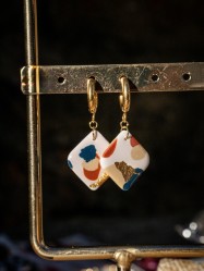 Boucles d'oreilles Alba - Miladora Créations - Bijoux en argile polymère et acier inoxydable