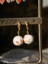 Boucles d'oreilles Maëlle - Miladora Créations - Bijoux en argile polymère et acier inoxydable