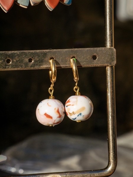 Boucles d'oreilles Maëlle - Miladora Créations - Bijoux en argile polymère et acier inoxydable