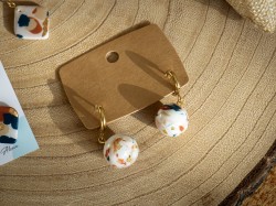 Boucles d'oreilles Maëlle - Miladora Créations - Bijoux en argile polymère et acier inoxydable