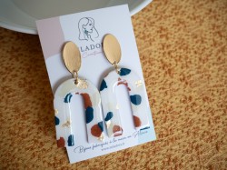Boucles d'oreilles Agnès - Miladora Créations - Bijoux en argile polymère et acier inoxydable