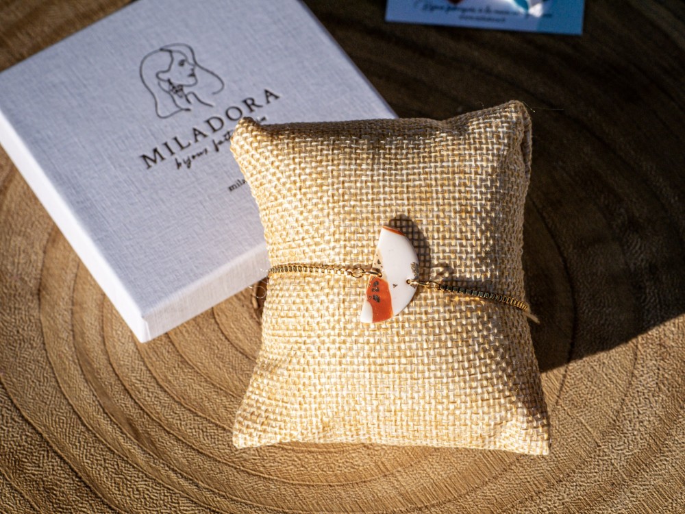 Bracelet Céleste - Miladora Créations - Bijoux en argile polymère et acier inoxydable
