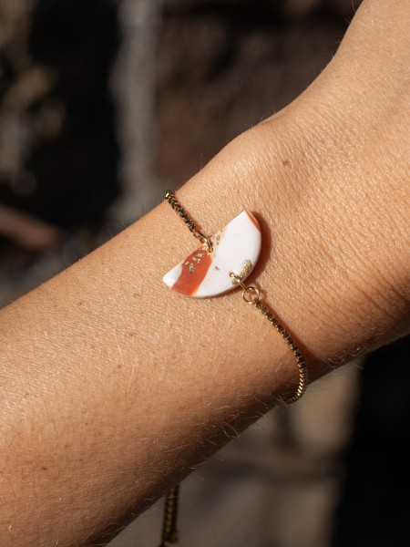 Bracelet Céleste - Miladora Créations - Bijoux en argile polymère et acier inoxydable