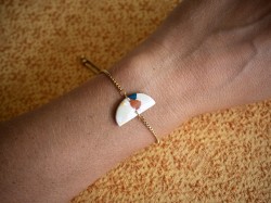Bracelet Céleste - Miladora Créations - Bijoux en argile polymère et acier inoxydable