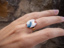 Bague Eira - Miladora Créations - Bijoux en argile polymère et acier inoxydable