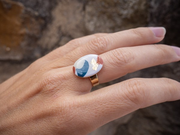 Bague Eira - Miladora Créations - Bijoux en argile polymère et acier inoxydable