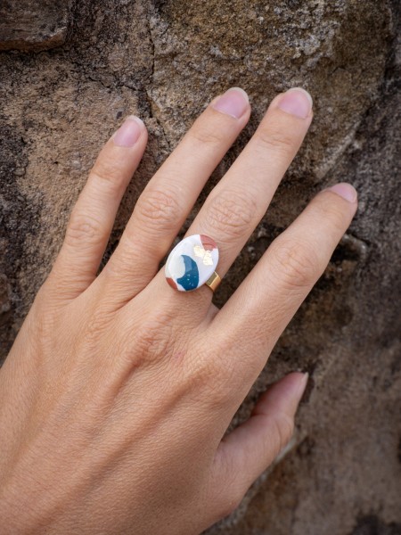 Bague Eira - Miladora Créations - Bijoux en argile polymère et acier inoxydable