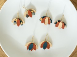 Boucles d'oreilles Sienna - Miladora Créations - Bijoux en argile polymère et acier inoxydable