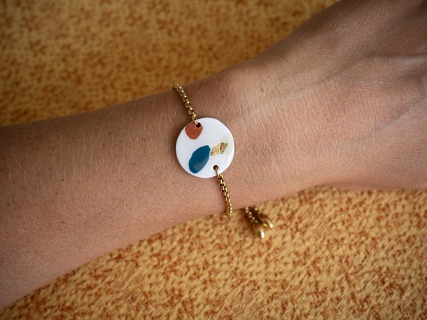 Bracelet Célestine - Miladora Créations - Bijoux en argile polymère et acier inoxydable