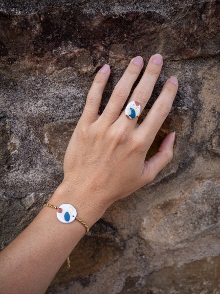 Bracelet Célestine - Miladora Créations - Bijoux en argile polymère et acier inoxydable