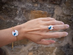 Bracelet Célestine - Miladora Créations - Bijoux en argile polymère et acier inoxydable