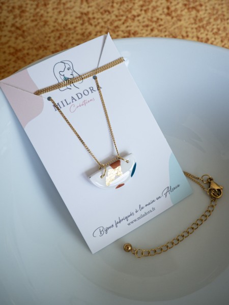 Collier Céleste - Miladora Créations - Bijoux en argile polymère et acier inoxydable