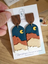 Boucles d'oreilles Arizona - Miladora Créations - Bijoux en argile polymère et acier inoxydable